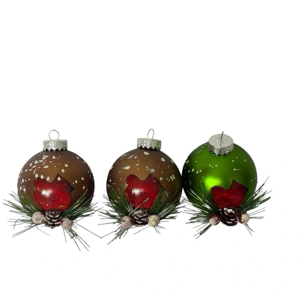 Rustic Farmhouse‎ Cottage 15 Plaid Pinecones Owls  Birds Christmas Ornaments